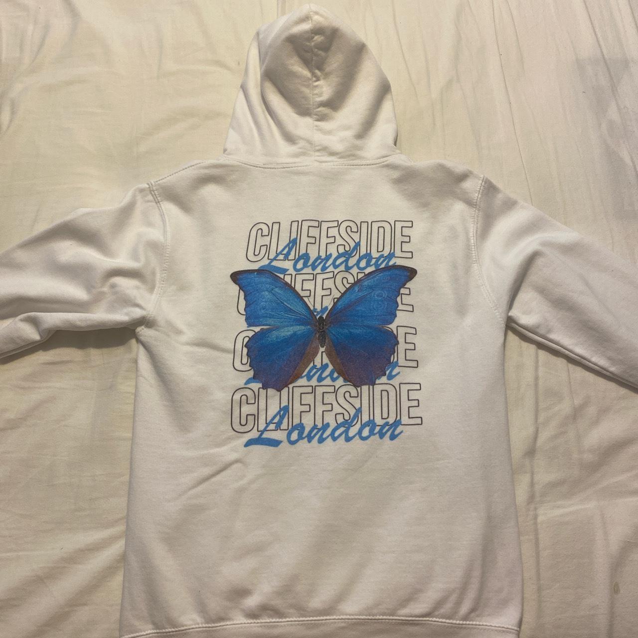 cliffside London white butterfly hoodie mens size... Depop