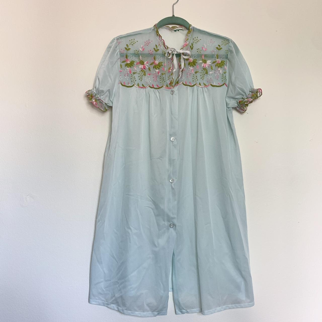 🌸 vintage sheer lingerie robe 🌸 light blue sheer... - Depop