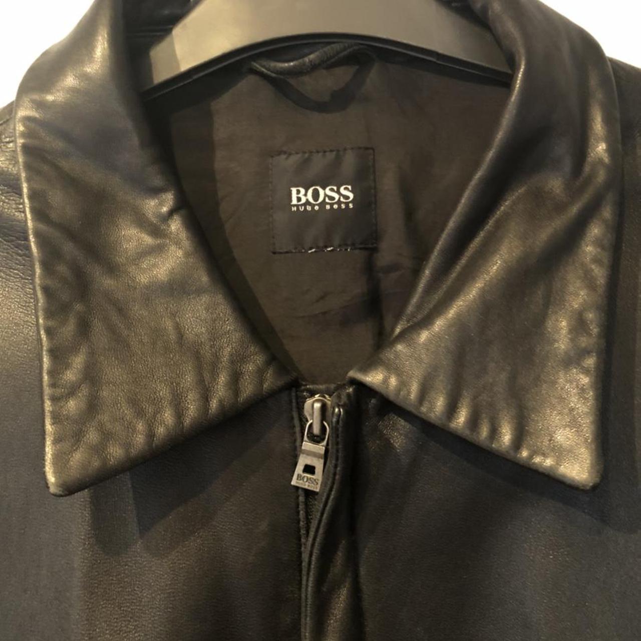 Hugo Boss Leather Jacket , Vintage 100% soft lamb... - Depop