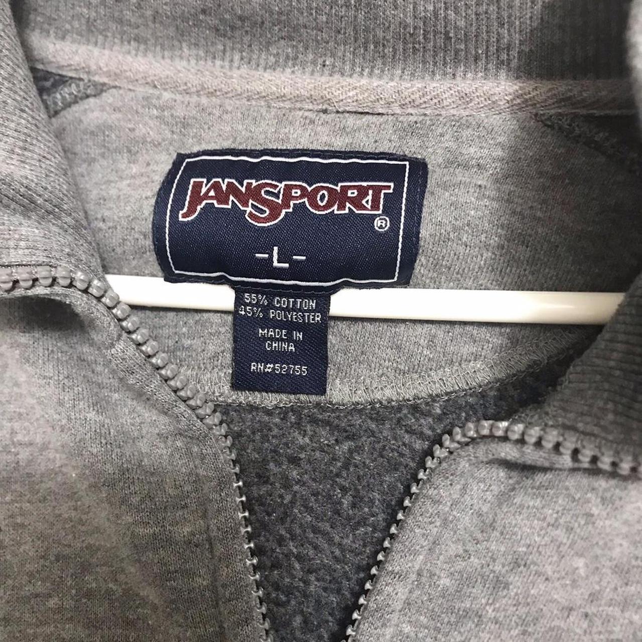 JanSport Zip Up Track Jacket! Navy Blue and White... - Depop