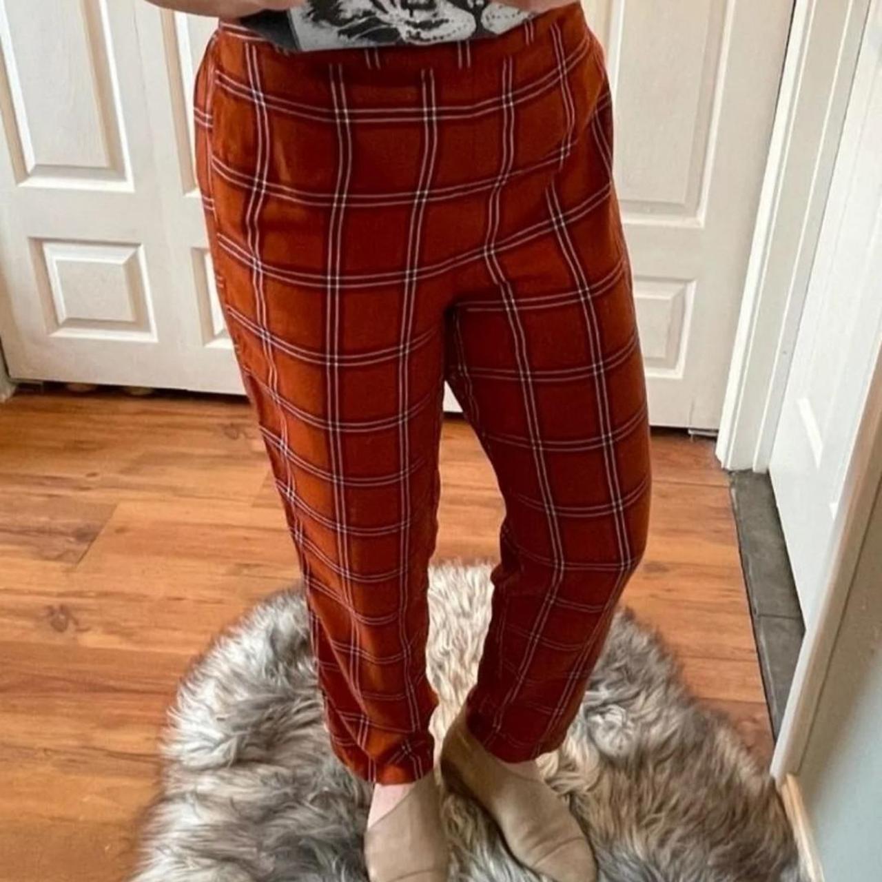 mens orange plaid pants