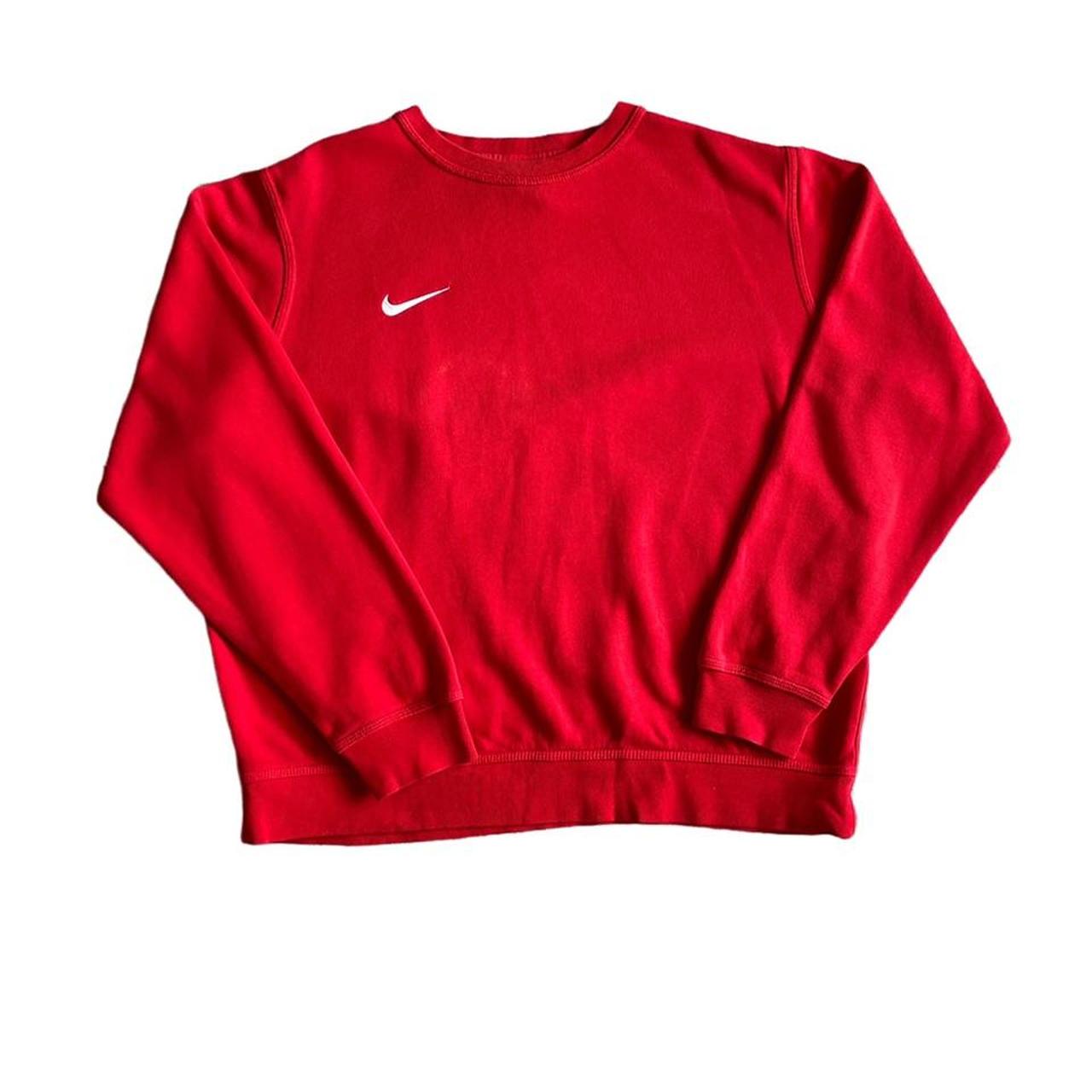 Description: Red Nike Sweatshirt. Embroidered with a... - Depop