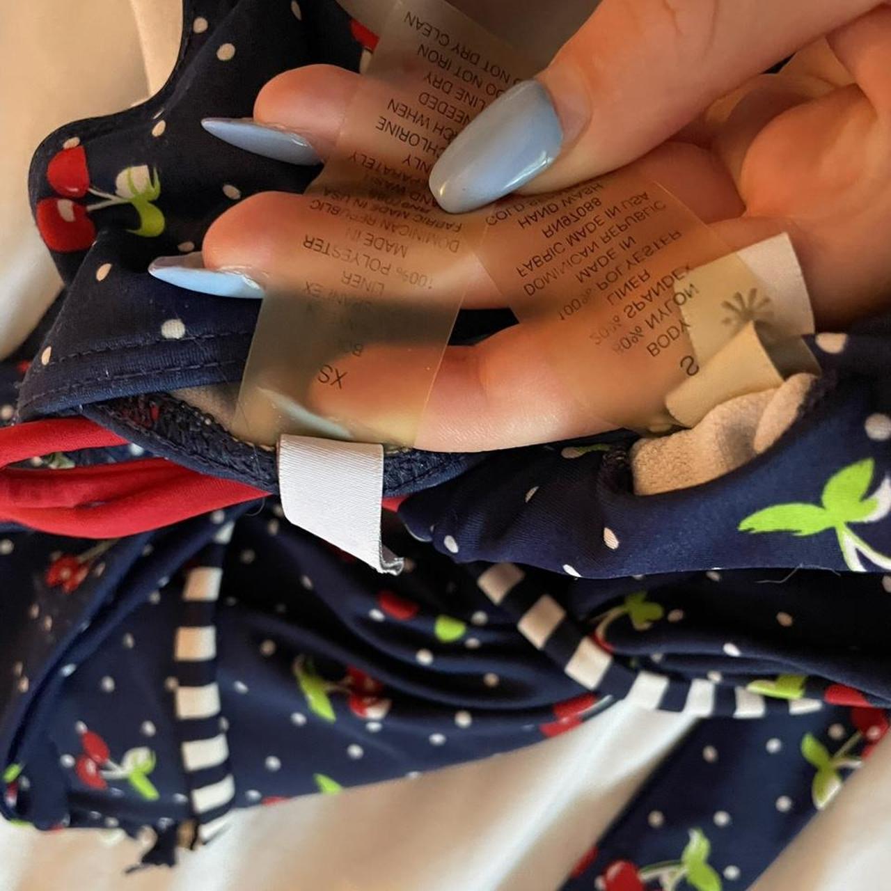Super adorable navy blue bikini with cherries! This... Depop