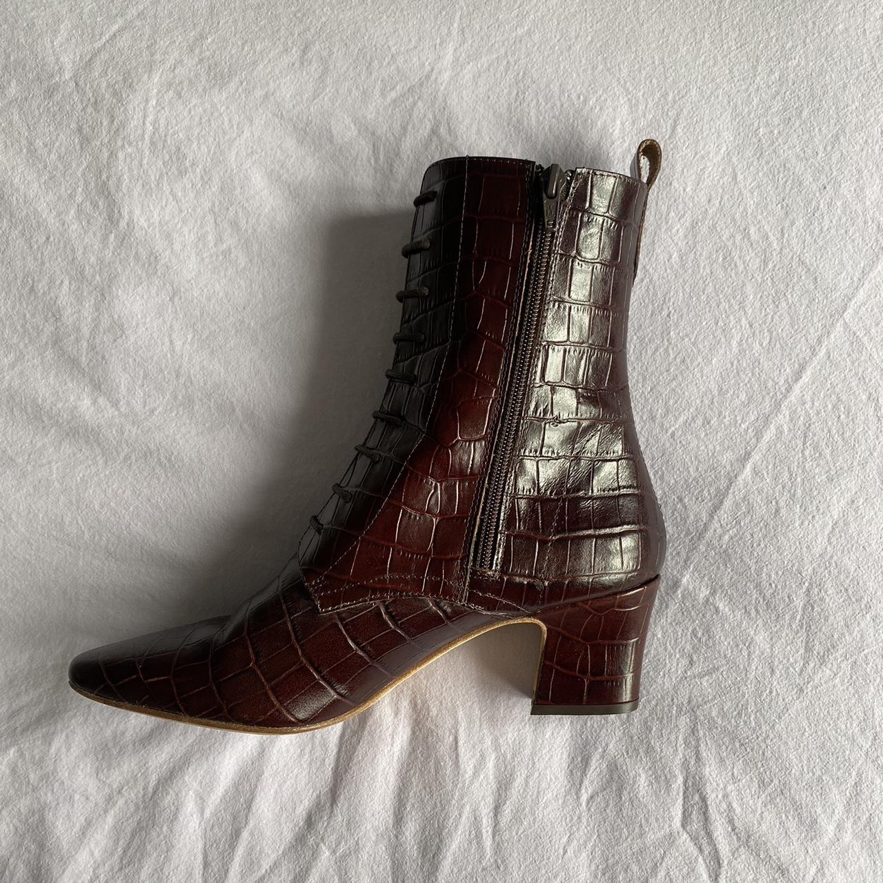 Miista brown croc ankle boots. EU 40. Only been worn - Depop