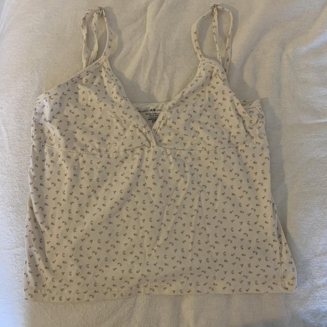 Brandy Melville floral tank top! 🌸 One size New... - Depop