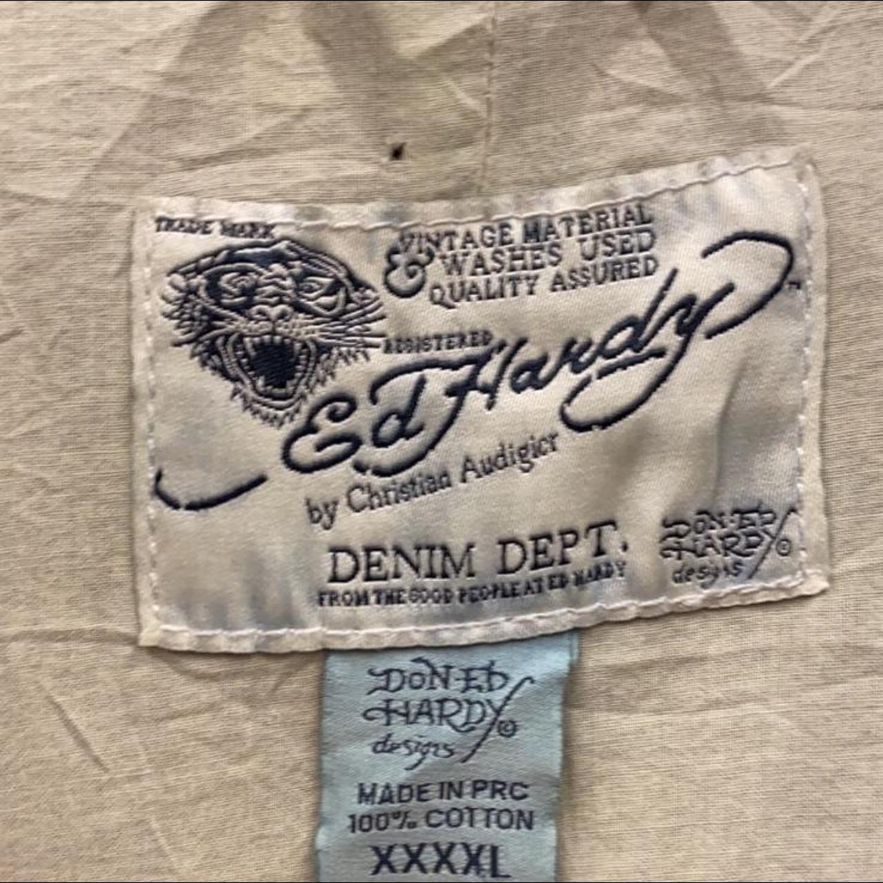 4XL FITS CLOSER TO 2-3XL Vintage Ed Hardy Denim... - Depop