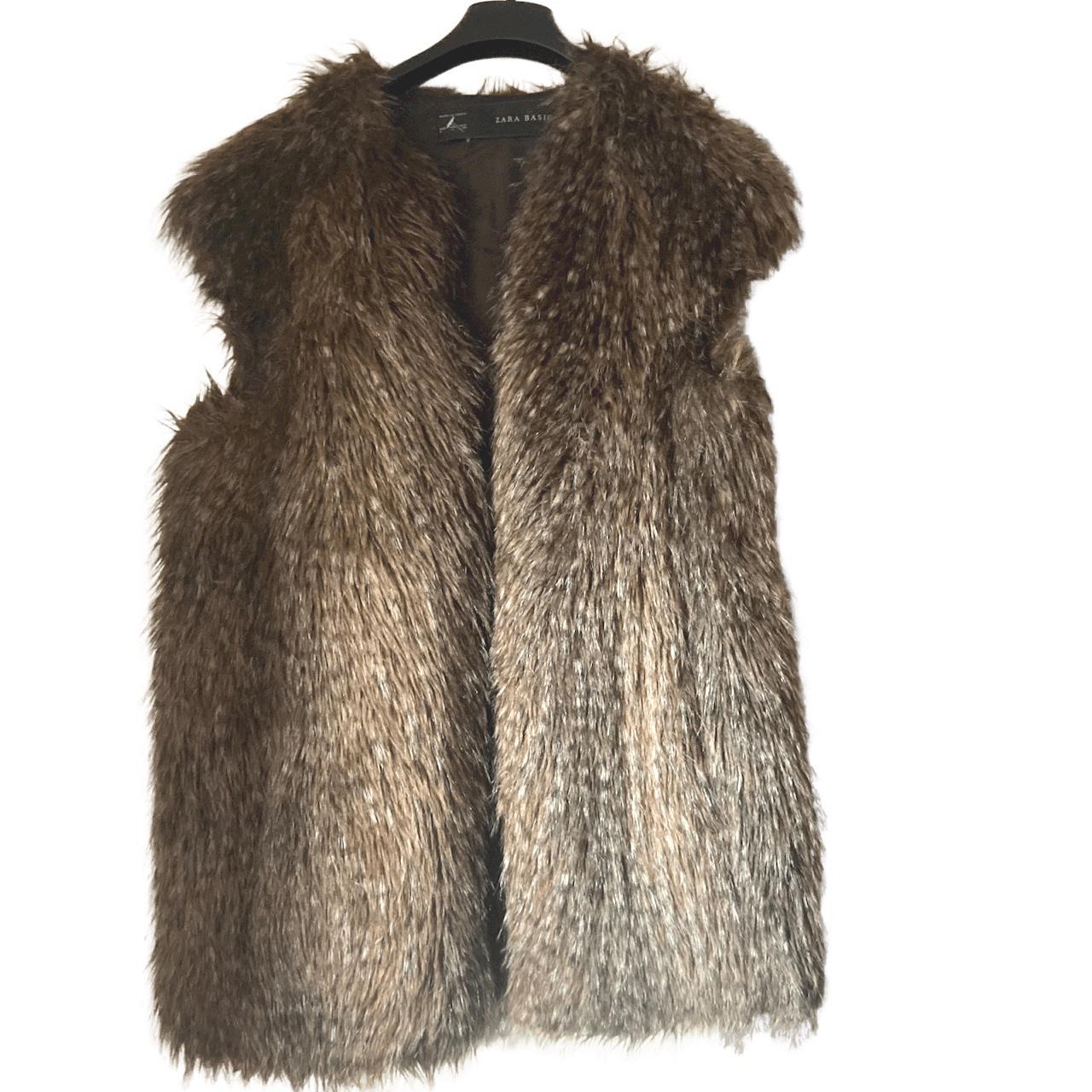 faux fur gilet zara