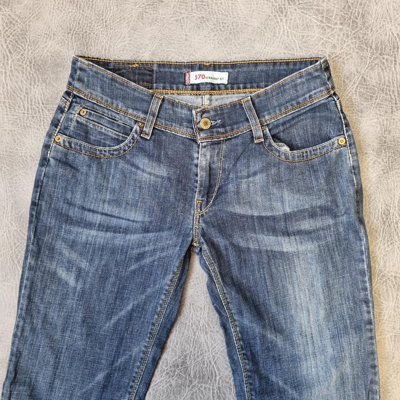 Vintage Levi's 570 Straight Fit jeans in Blue... - Depop