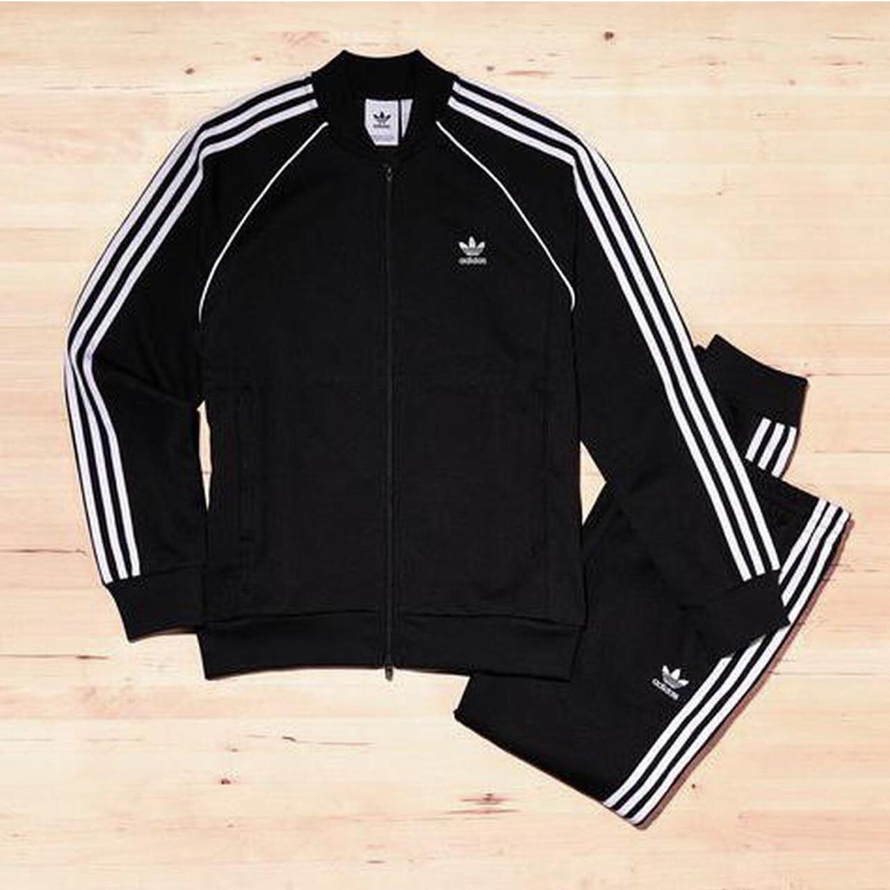 Black Adidas sst men’s full tracksuit Worn twice (... - Depop