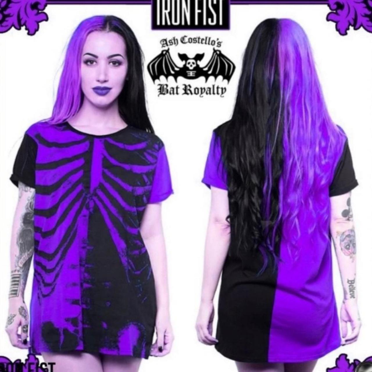 Iron Fist Women's Black and Purple Dress