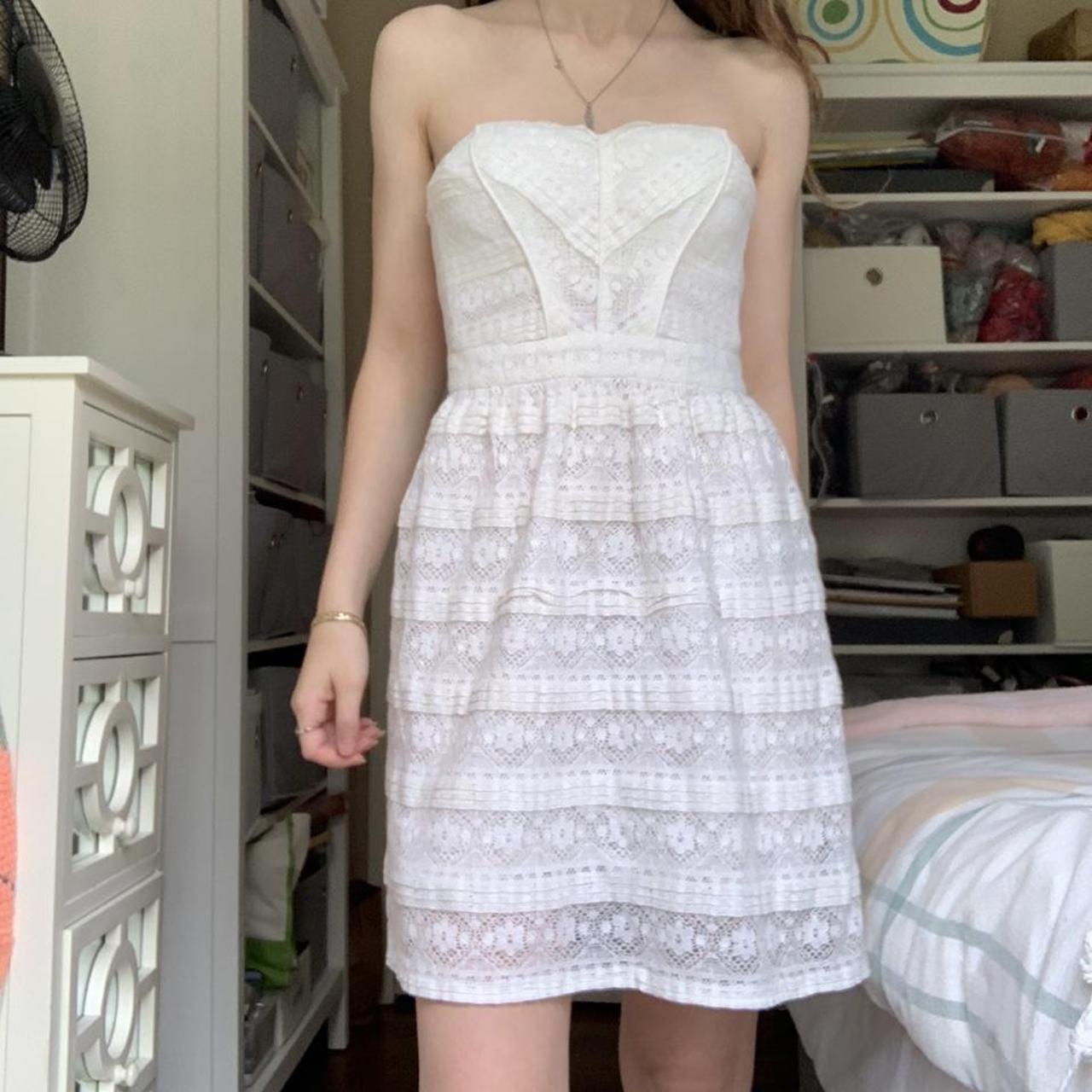 Blue and 2025 cream lace dress