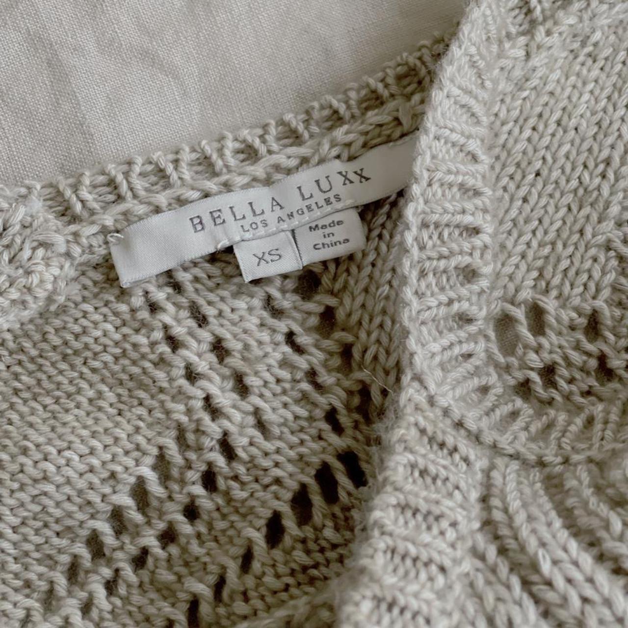 Soft knit vest with delicate crochet like pattern... - Depop