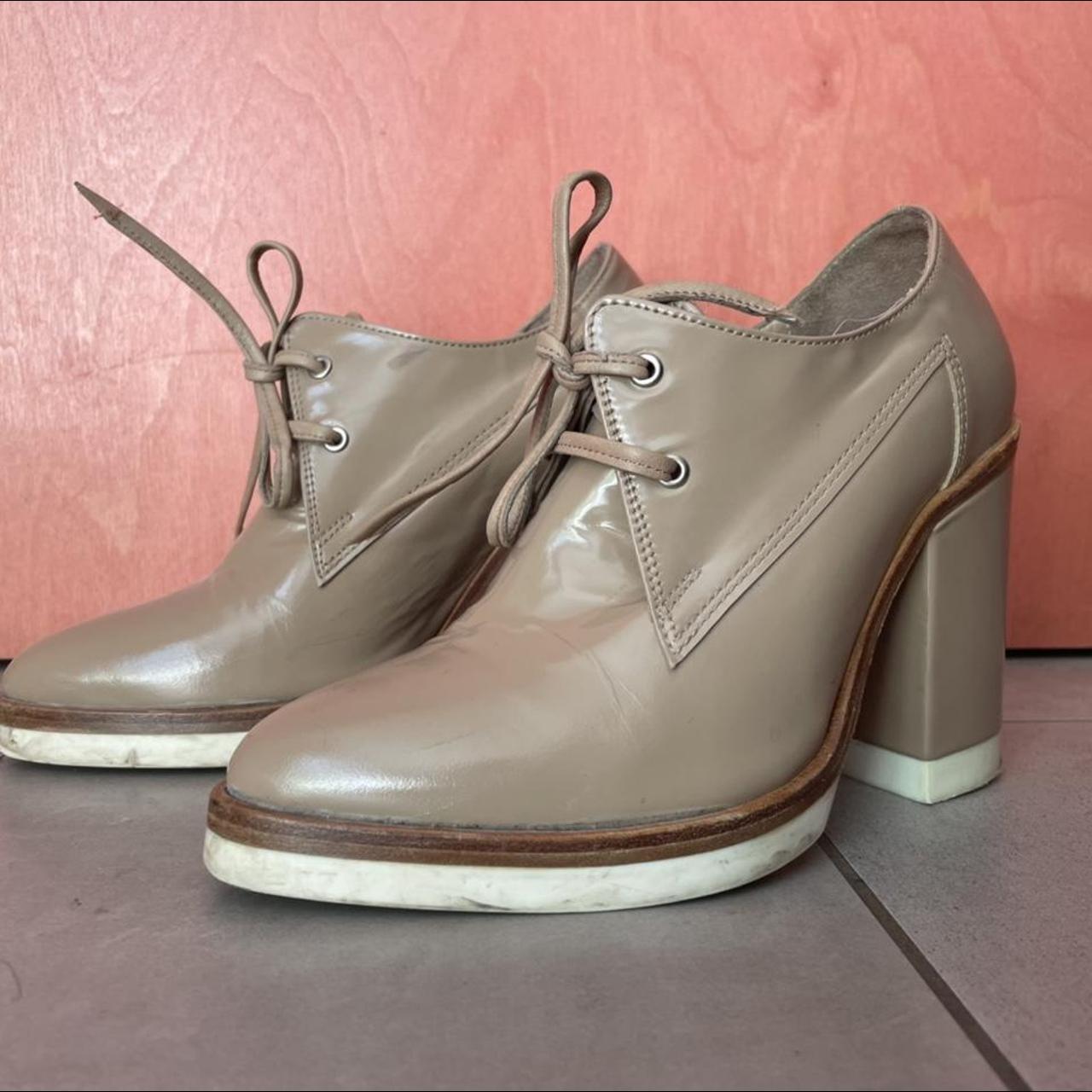 Whistles Women's Cream Brogues Depop