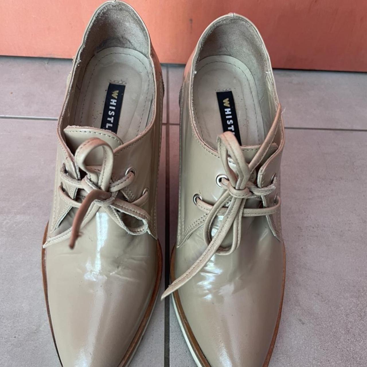 Whistles Women's Cream Brogues Depop