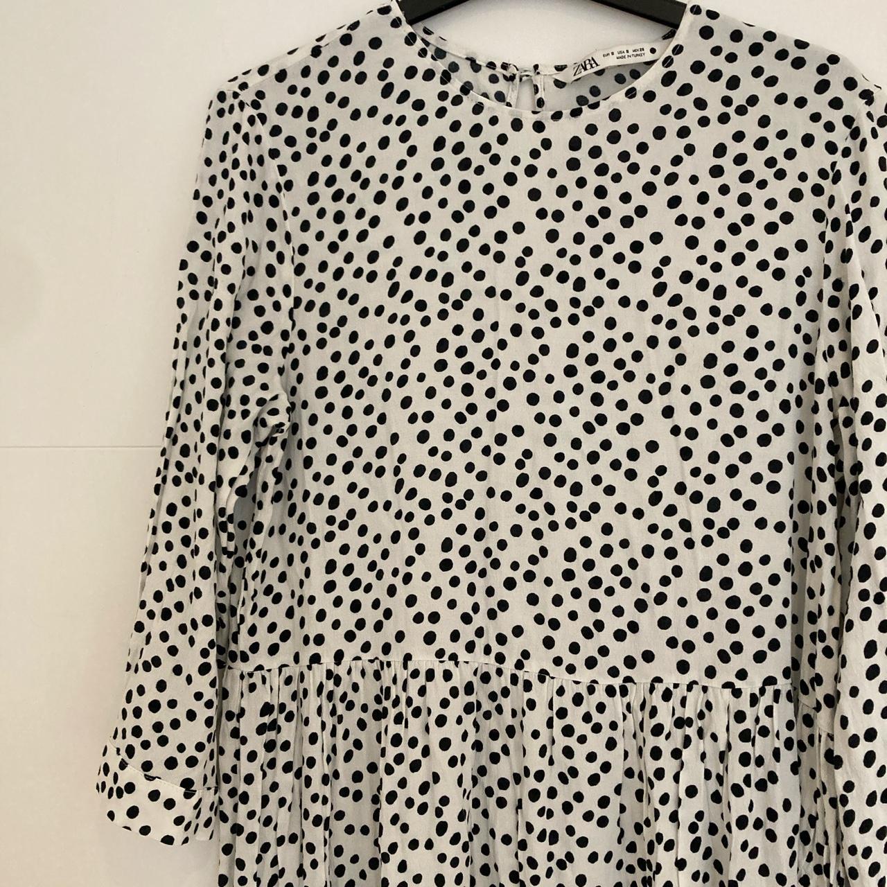 The famous Zara white / black spotted spotty maxi... - Depop