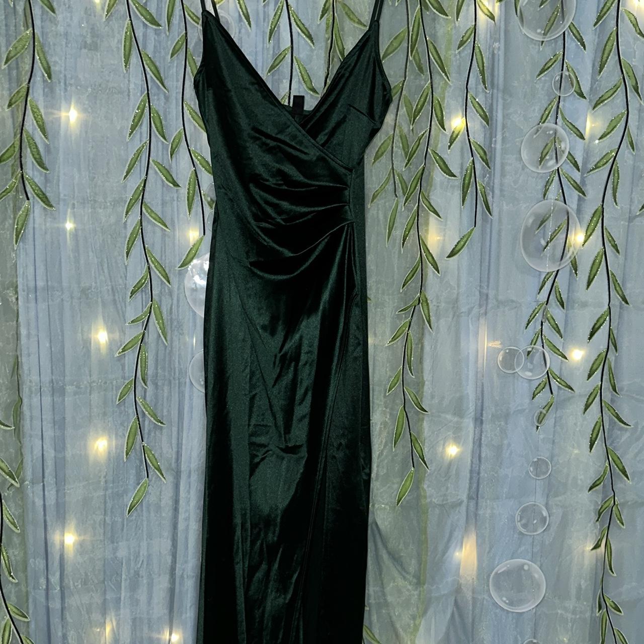 Emerald Green Dress- Small •Criss Cross on