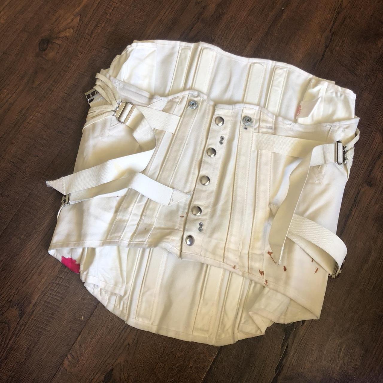 Gorgeous vintage camp corset top 🤍 two lace up, hook - Depop