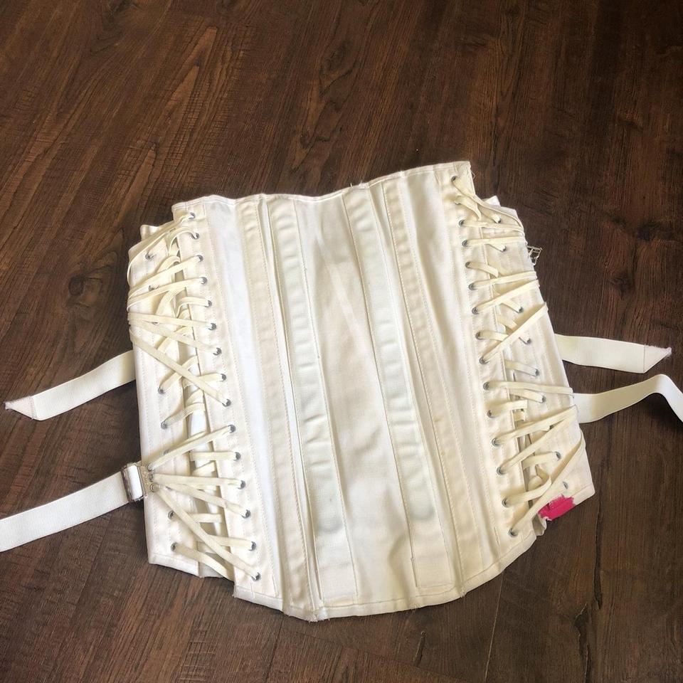 Gorgeous vintage camp corset top 🤍 two lace up, hook - Depop