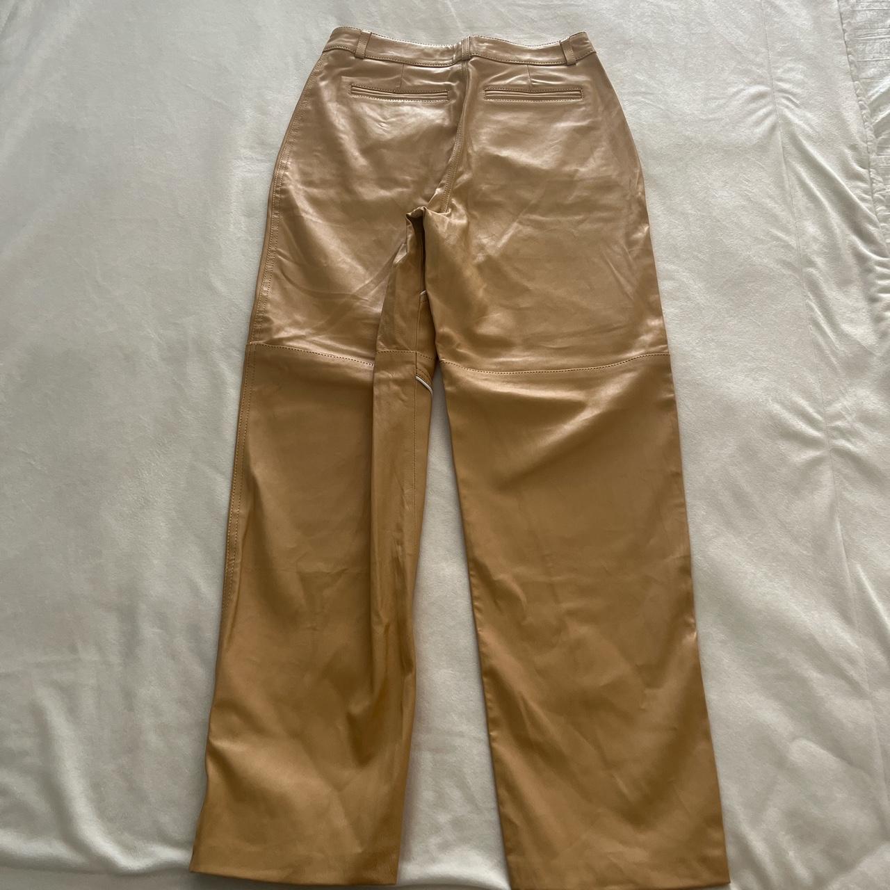 Camila Coelho Yuri Leather Pants in Tan 100% leather... - Depop