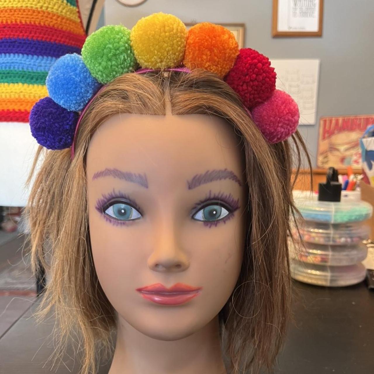 Pom Pom headband Pom poms are handmade and attached... Depop