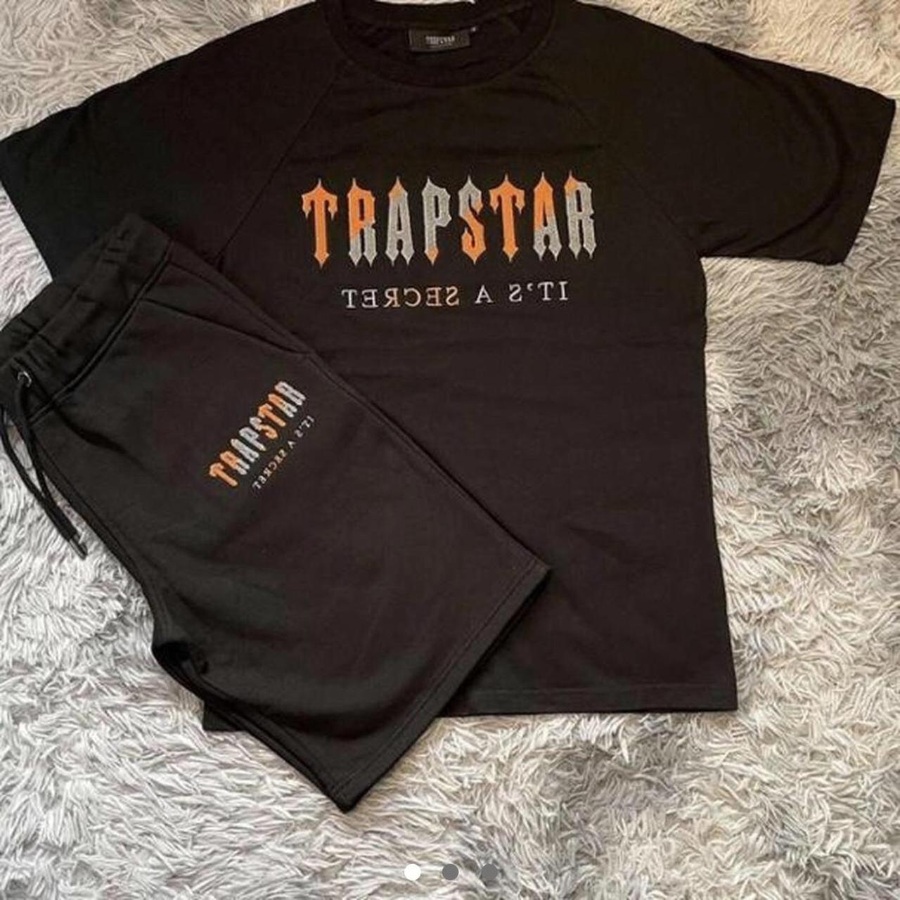 Trapstar short set black and orange Taking offers - Depop