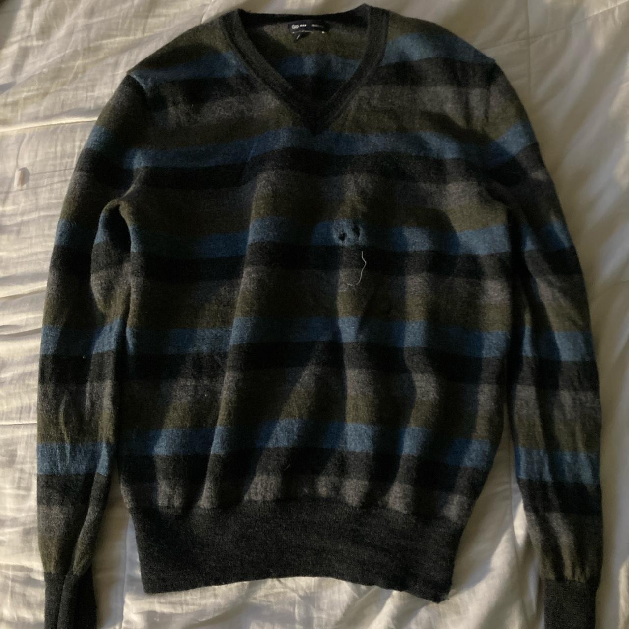 Cute striped sweater! Has a few holes. Is a little... - Depop