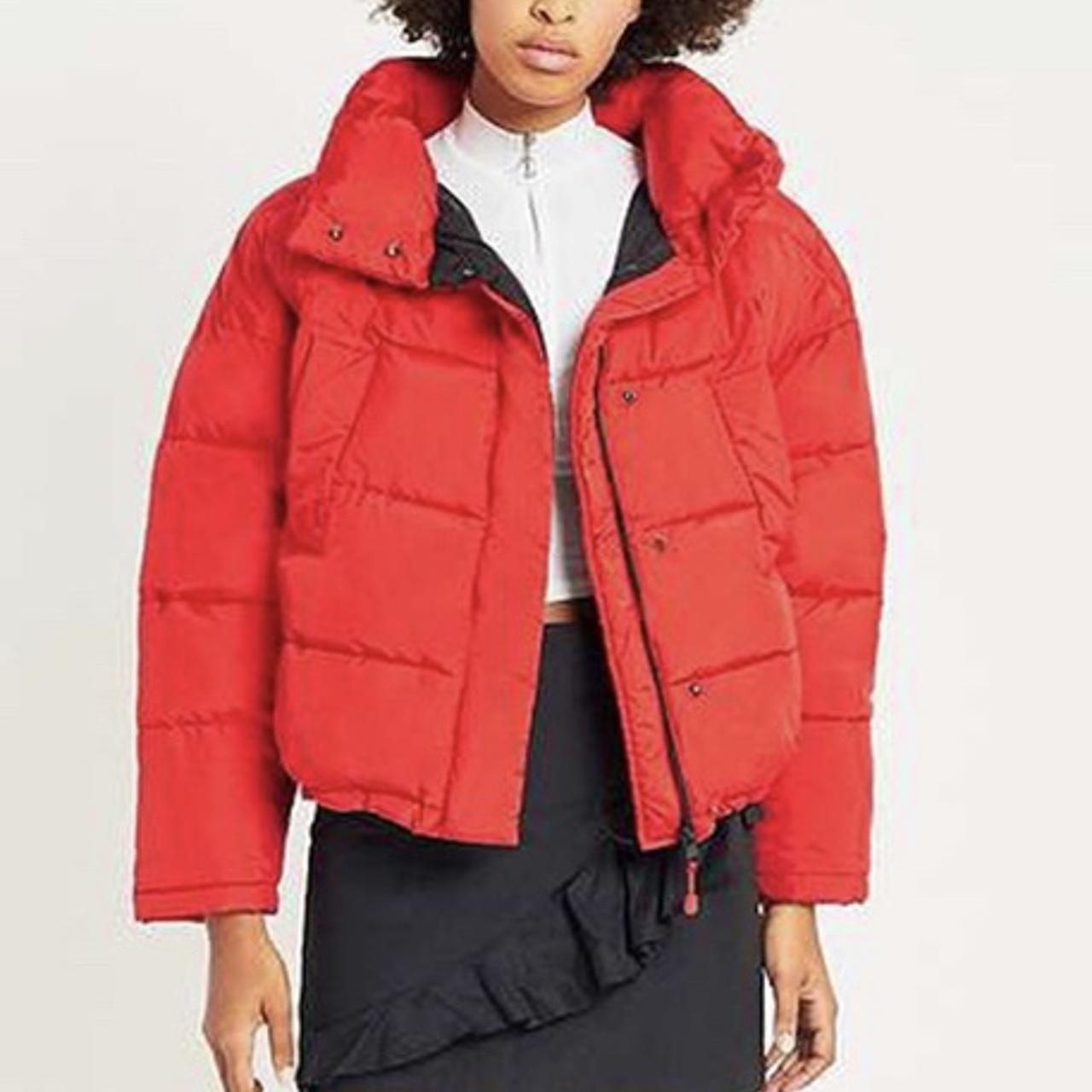 Red puffer jacket urban outfitters hotsell