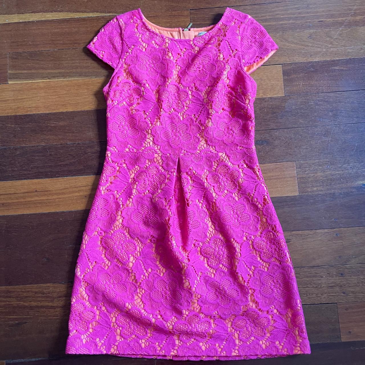 Review Bright electric orange dress with hot pink... Depop