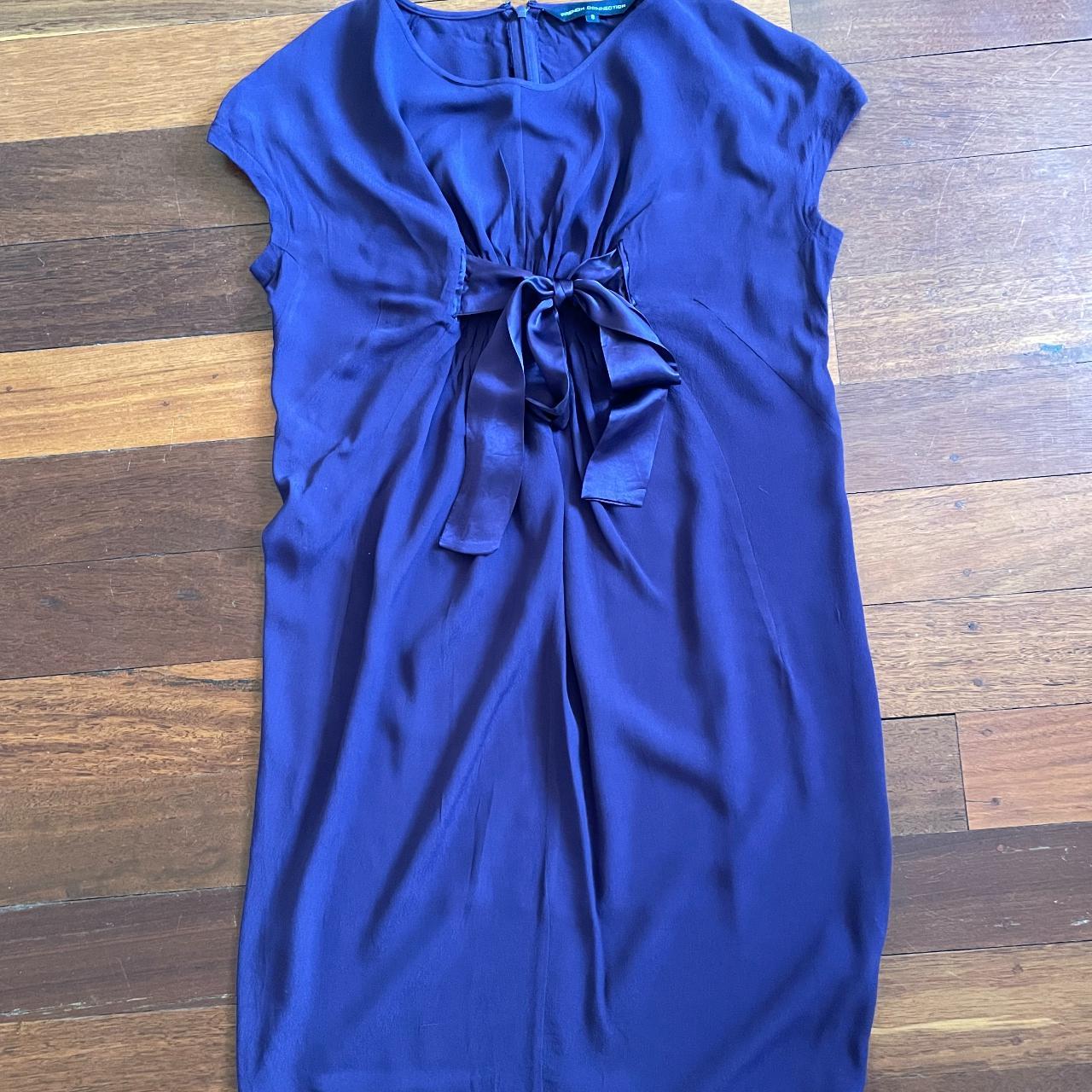 French Connection Deep purple dress with bow, the... - Depop