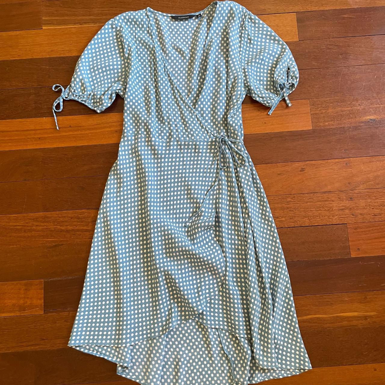 Glassons Turquoise dress with hexagon pattern all... - Depop