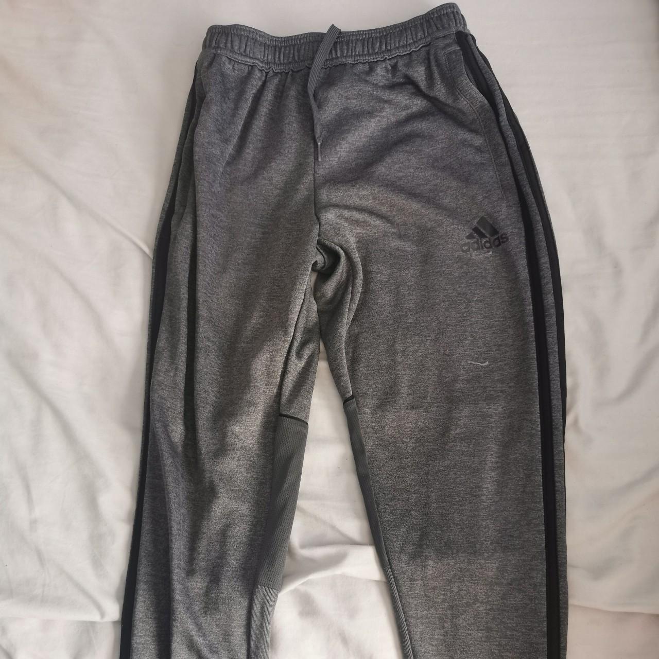 Adidas grey tracksuit bottoms Size X Small Only... - Depop