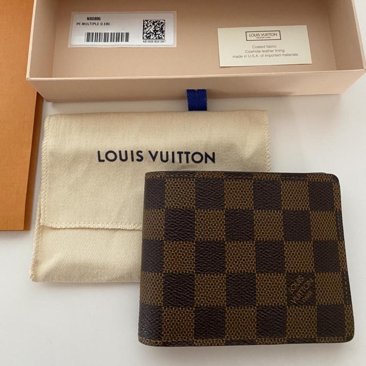 Mens Louis Vuitton Authentic Damier Ebene Multiple Bifold Wallet
