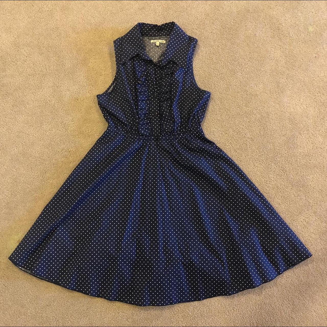 Charlotte Russe Women's Navy and Blue Dress | Depop