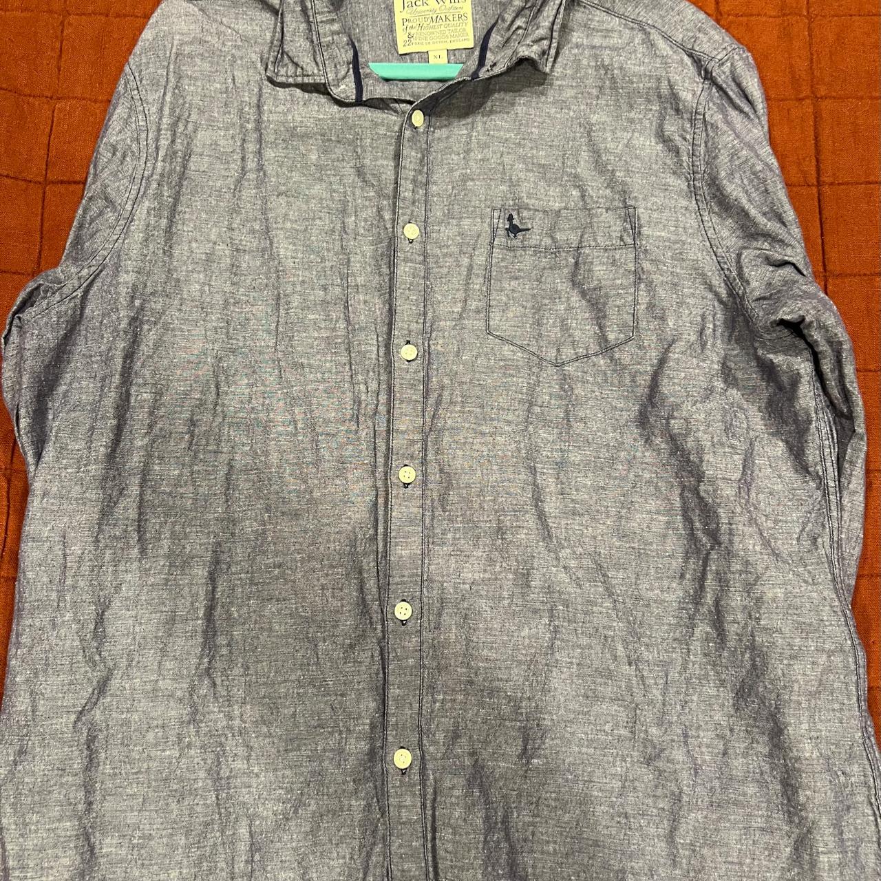 Men's Jack Wills Navy blue long sleeve dress shirt... Depop