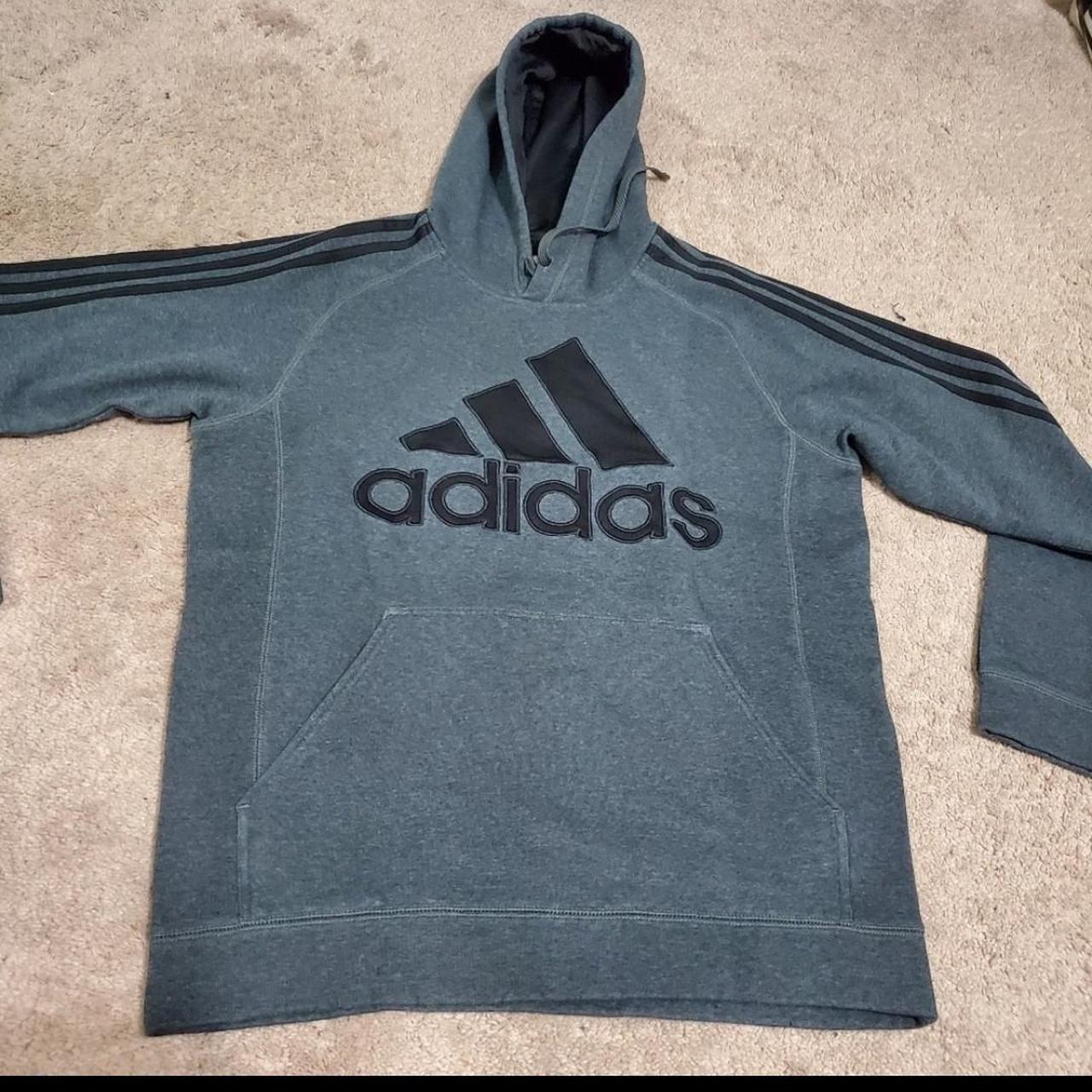 Adidas Men's Grey and Black Sweatshirt | Depop