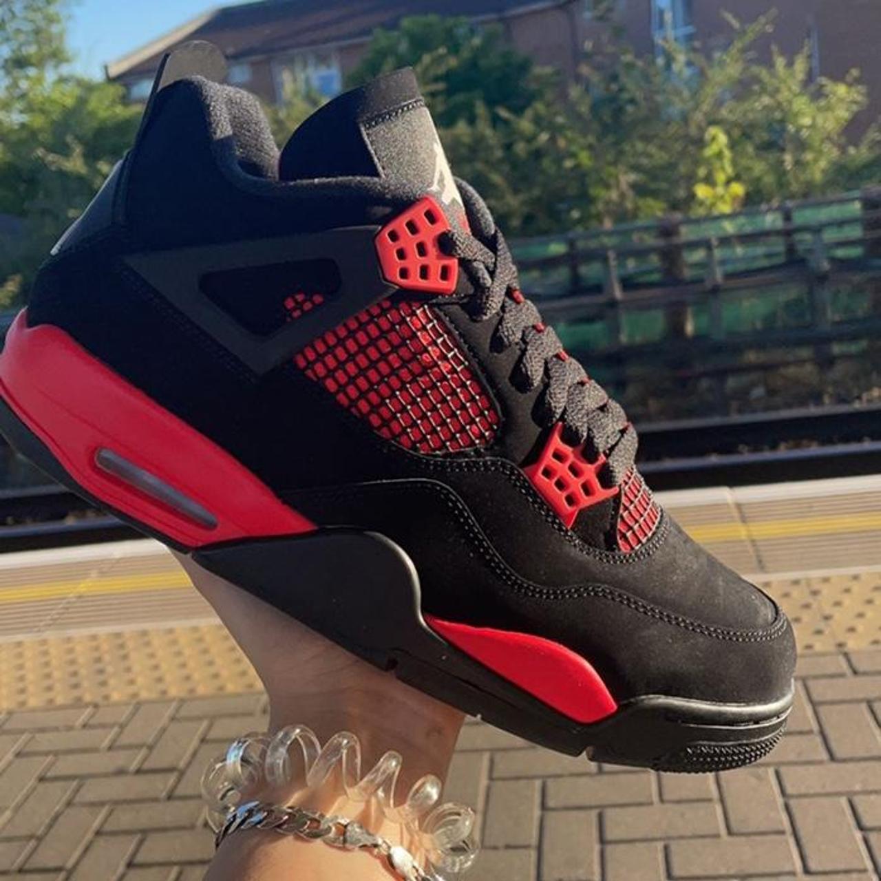 Jordan 4 Red Thunder Gs Sizes 3-6 Mens 6-12 - Depop