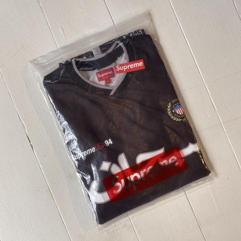 Supreme Arabic Logo Soccer Jersey 🔥 Bought at - Depop