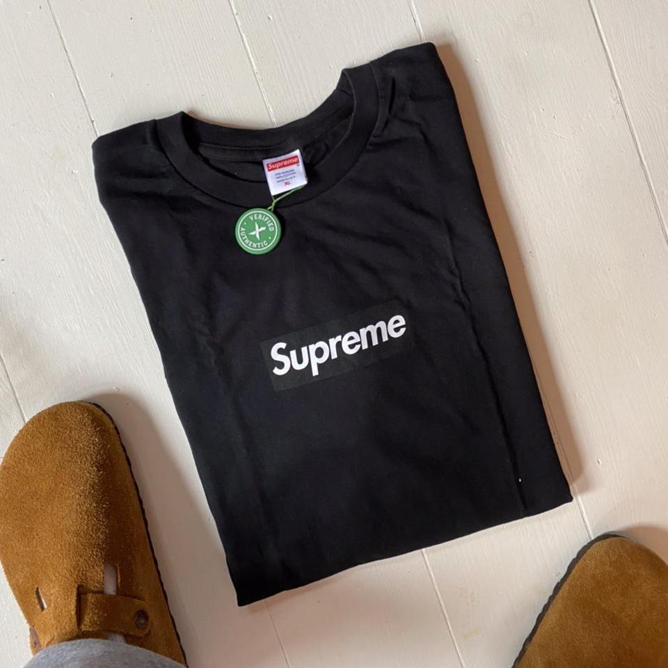 Supreme Box Logo L/S Long Sleeve Tee FW20 Black... - Depop