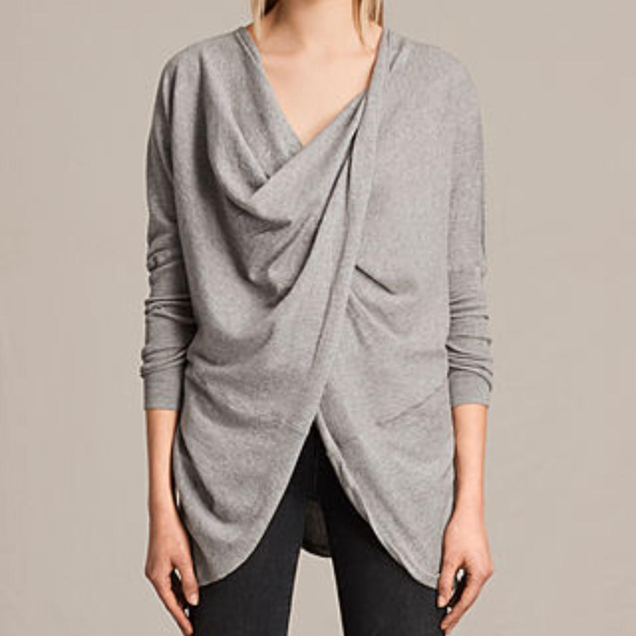 AllSaints Itat Shrug Cardigan in grey. Worn a. Depop