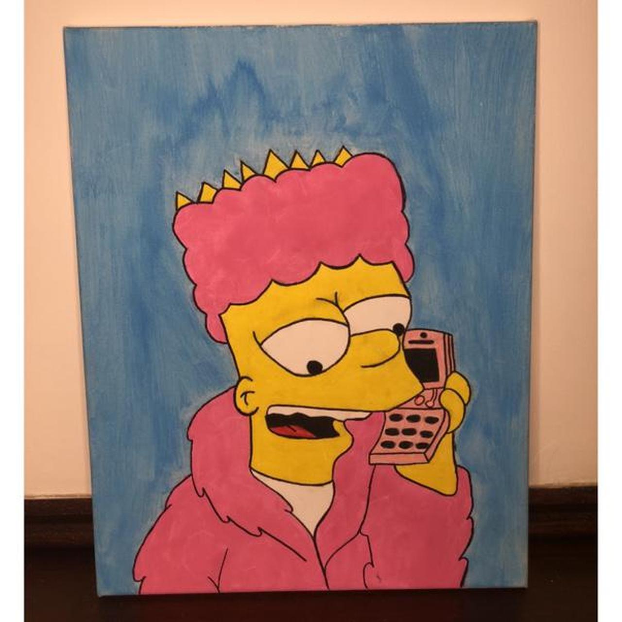 bart-simpson-canvas-this-is-hand-painted-with-high-depop