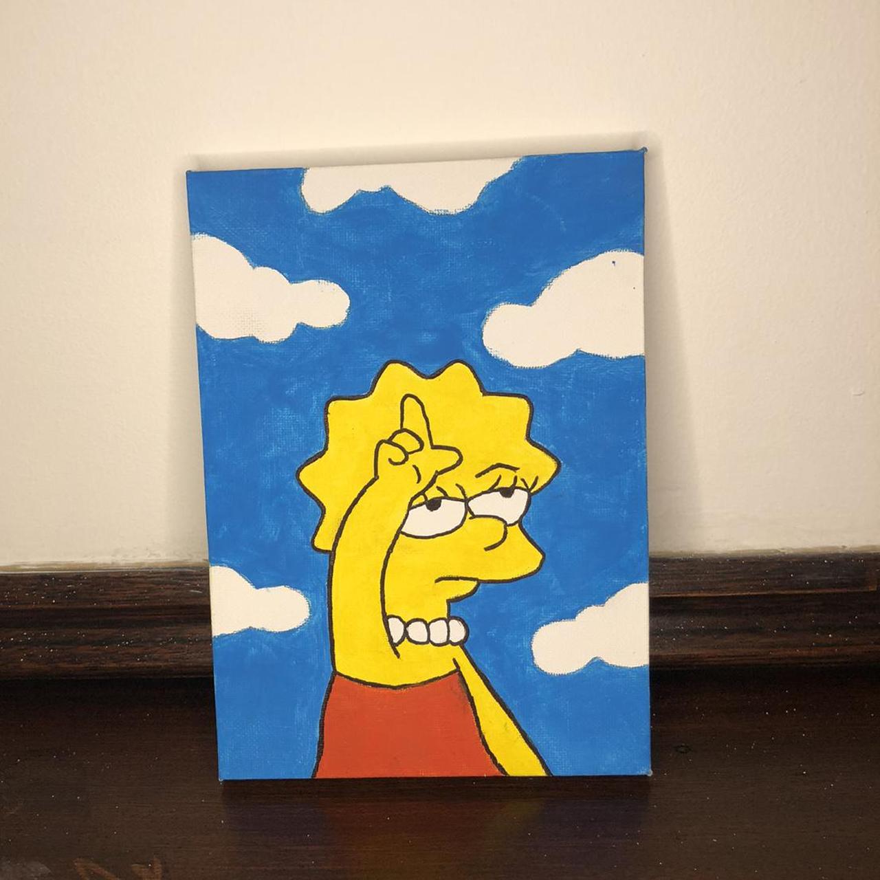 Beautiful handmade 4x4 Lisa Simpson canvas made - Depop