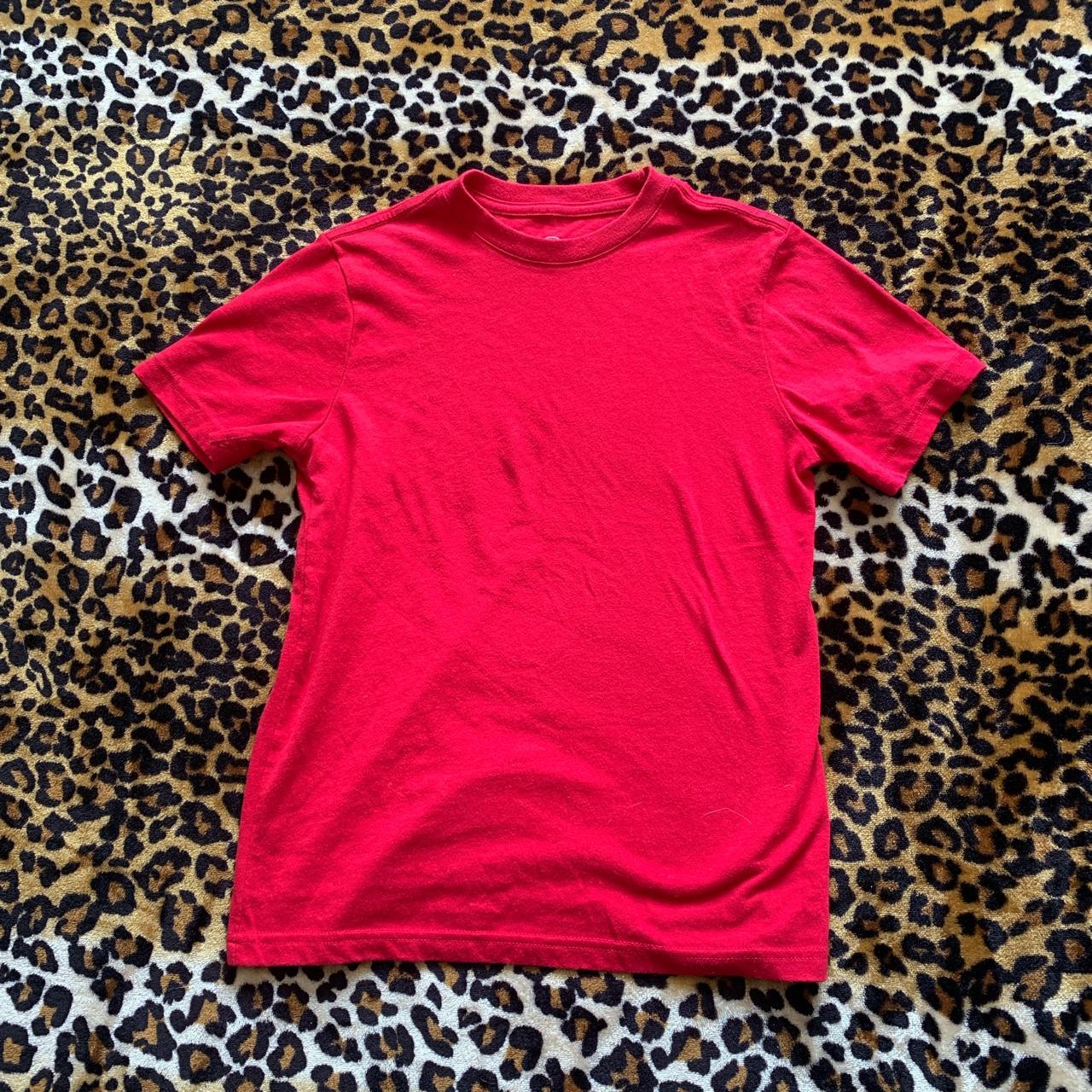 Red baby tee No flaws Laying flat measurements... - Depop
