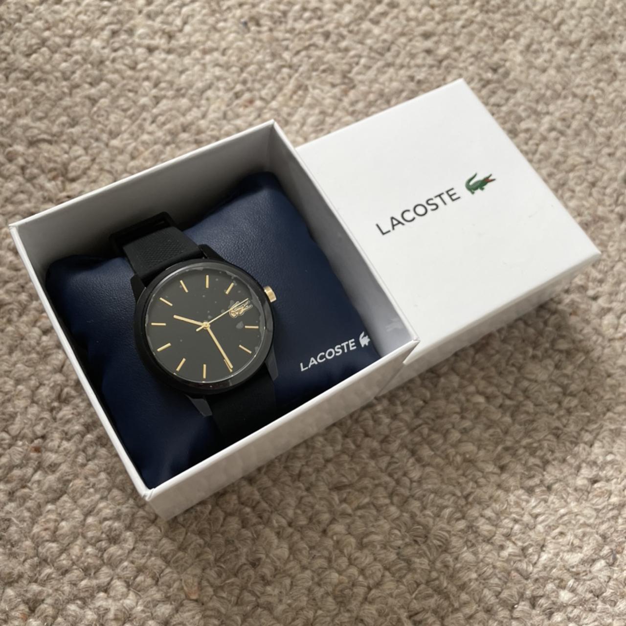 Lacoste ladies watch 2001064 black gold with. Depop