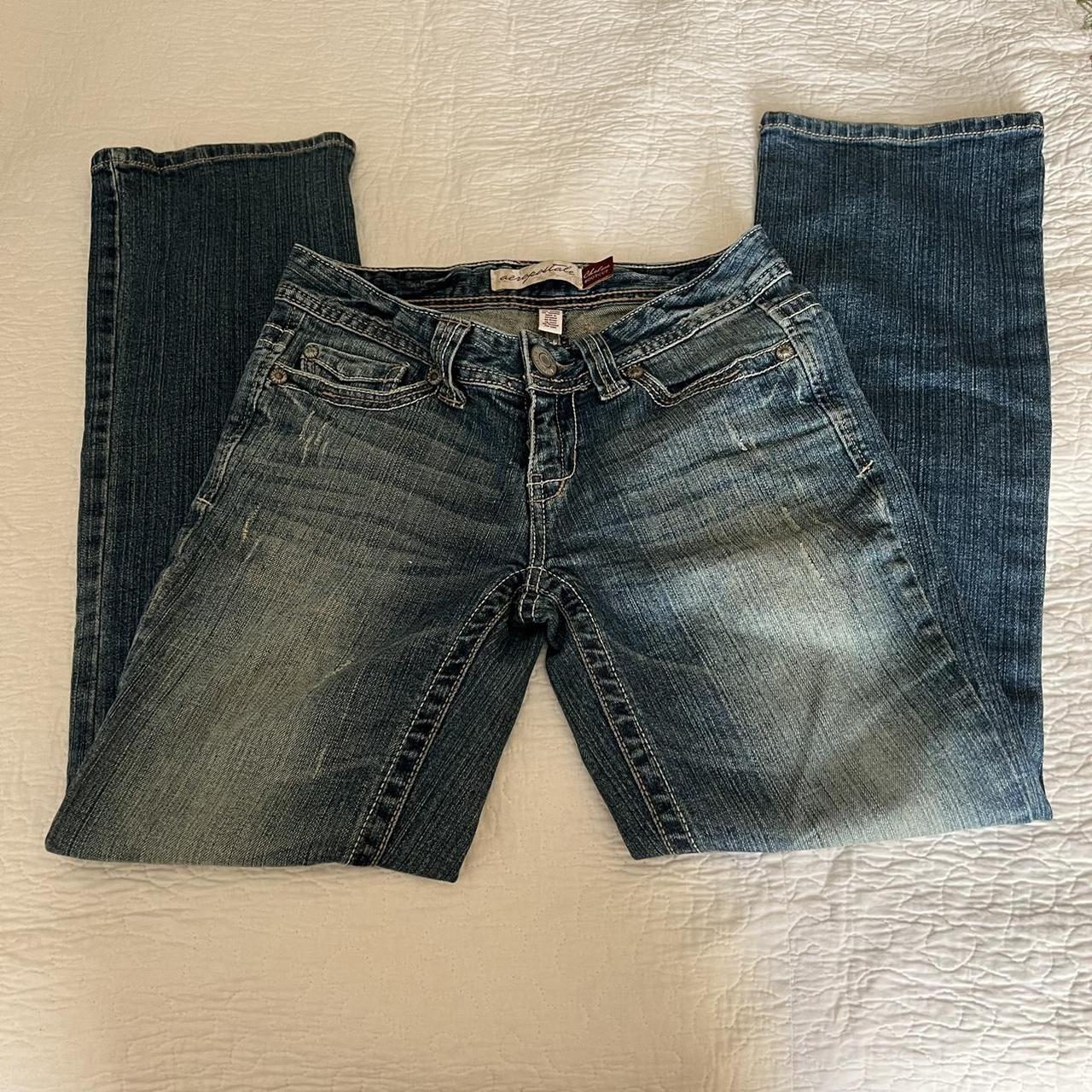 Vintage Aeropostale low rise bootcut jeans with a... - Depop