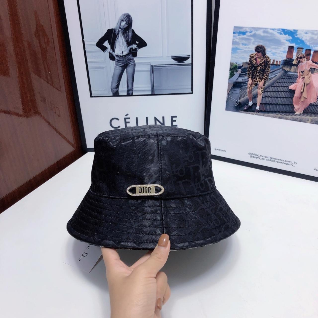 Black Dior Bucket Hat