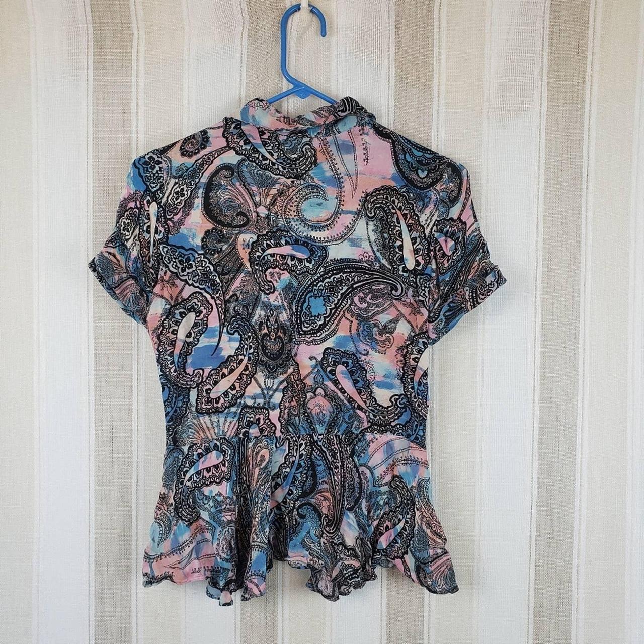 Rebecca Minkoff 100% Silk Blouse Paisley Size... - Depop