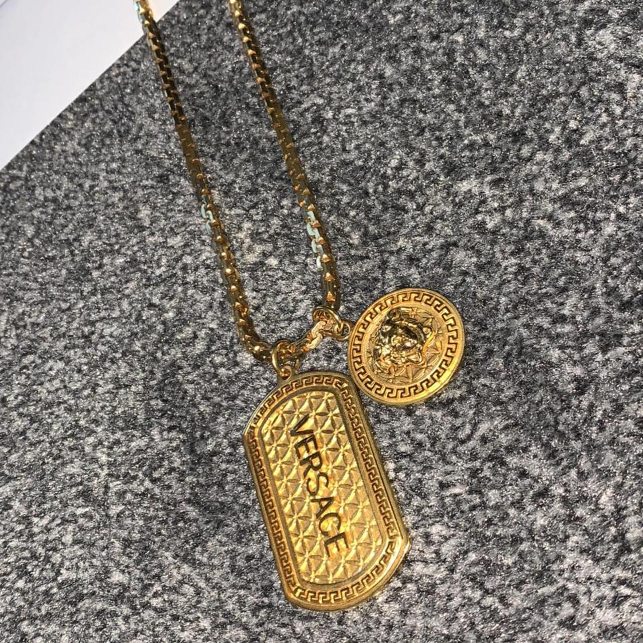 Versace dog sale tag chain