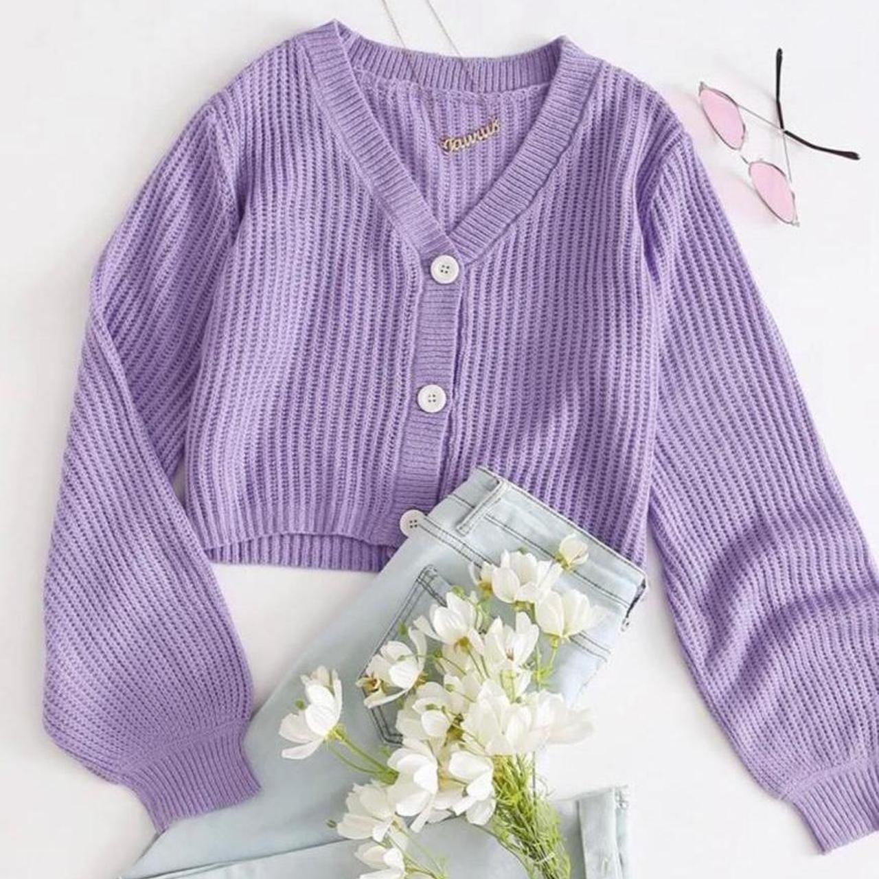 SHEIN Women's Purple Cardigan | Depop