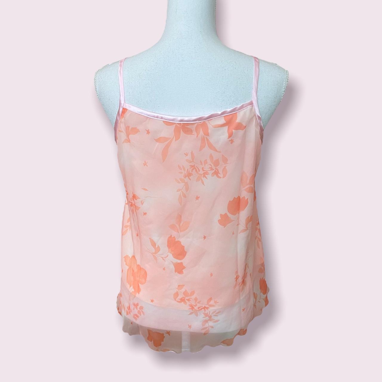 Vintage silk cami tank Lovely peach sheer fabric... Depop