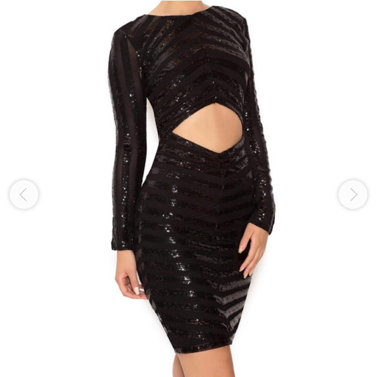 house of cb black sequin dress